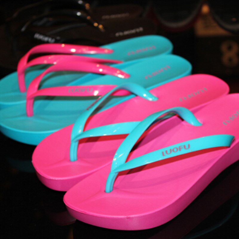 韩版人字拖女凉拖鞋女夏季坡跟厚底夹拖防水台防滑沙滩鞋女凉鞋潮