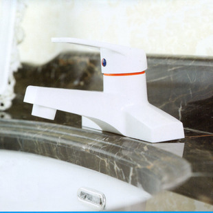 卫生间家用面盆洗脸盆单把双孔塑料池通用冷热两用开关浴室水龙头