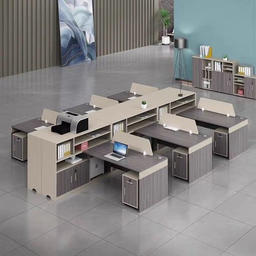 办公家具职员桌财务主管办公桌2/4/6人简约H现代X工作卡位桌椅组