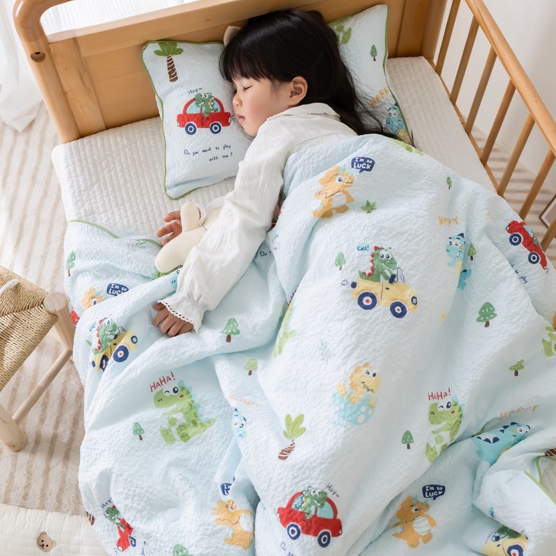 儿童夏被泡泡纱棉夏o凉被子大豆空调被芯幼儿园学生春秋被加厚冬
