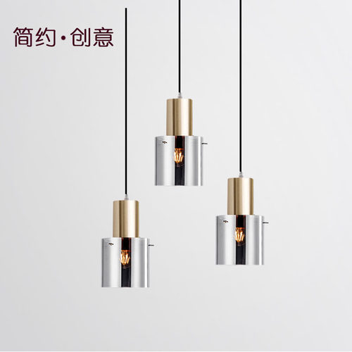 北欧后现代简约创意玻璃吊灯客厅餐厅床头吧台金属个性单头小吊灯