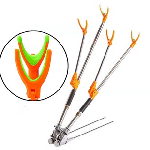 金属鱼竿f支架 竞技竿架双头炮台带地插万向双炮台 渔具垂钓