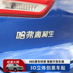 哈弗大狗猛龙大学毕业高材生汽车车贴原车材质3D立体文字车标贴