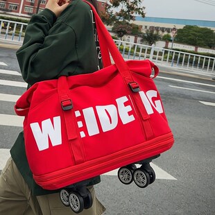 行李袋带滑轮大容量结实耐用行李包女G轻便大容量带轮子可拆卸防