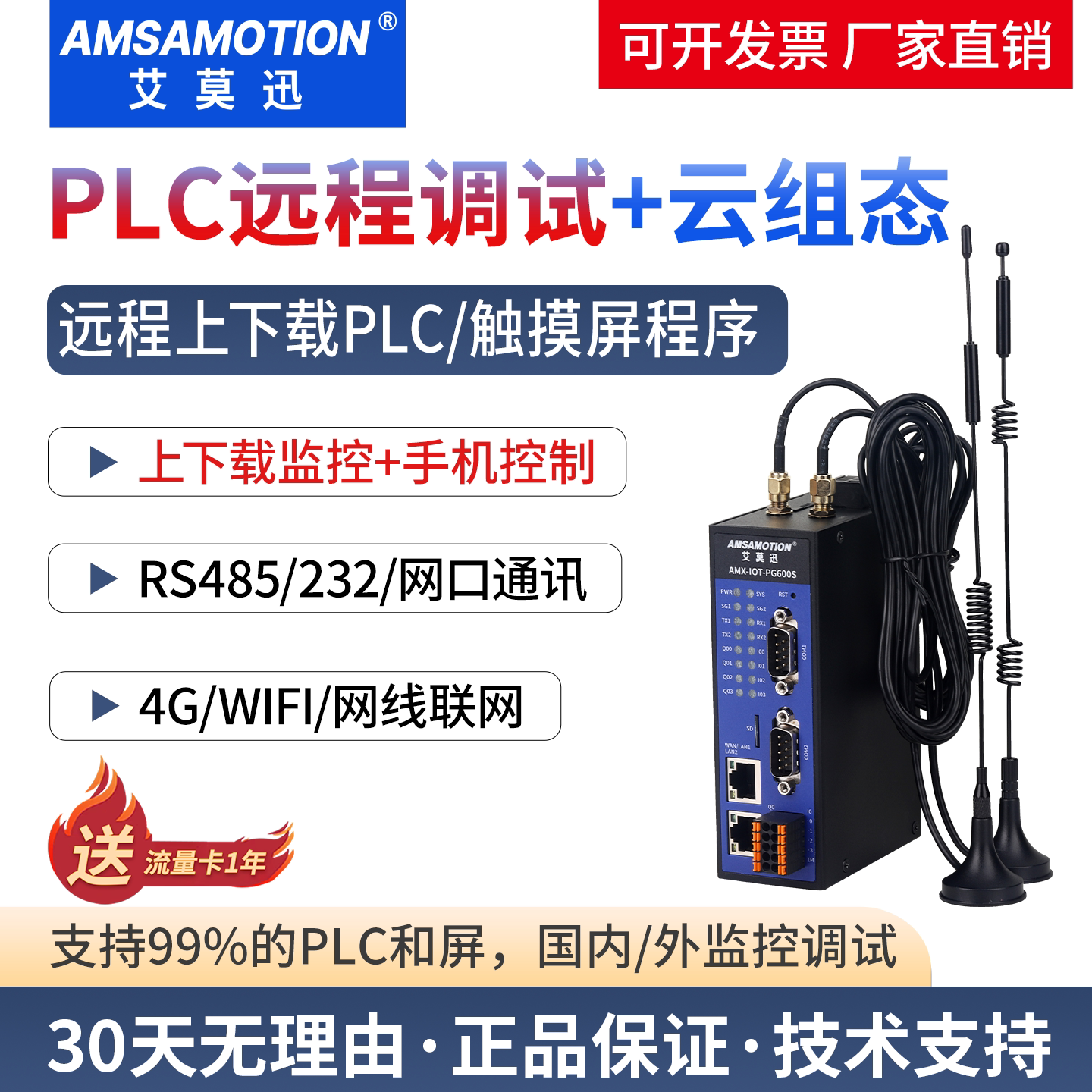 plc远程调试控制模块4g网关无线图片