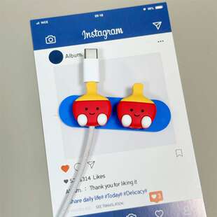 数据线磁吸理线器手机充电线固定卡通车载可爱桌面收纳整理夹卡扣