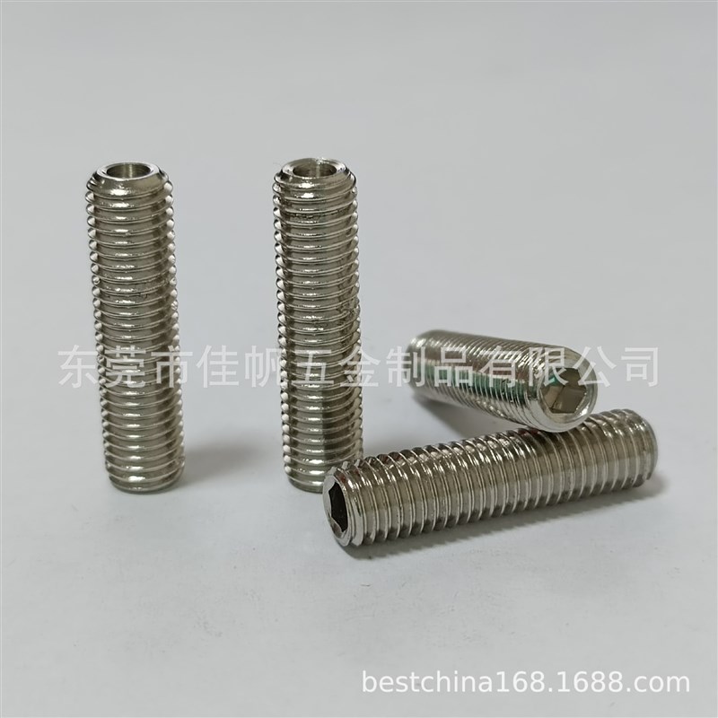 不锈钢美制细牙1/4-28到3/8-24止付螺丝美机米内六角凹端紧定螺丝