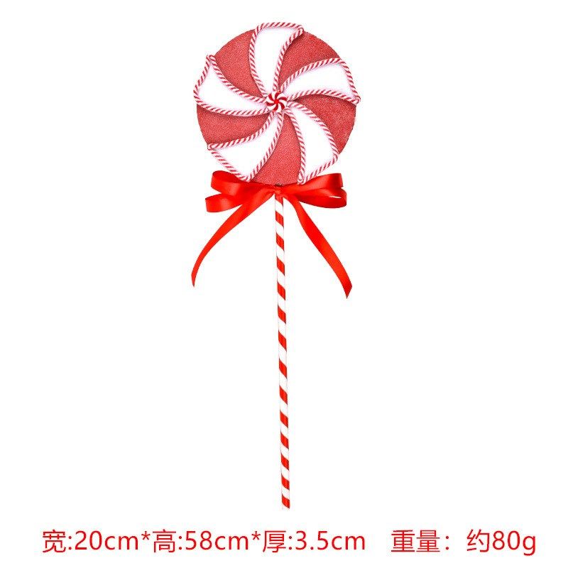 T9J5圣诞美陈装饰品大号泡沫红白棒棒糖舞台拍摄道具喜庆场景布置