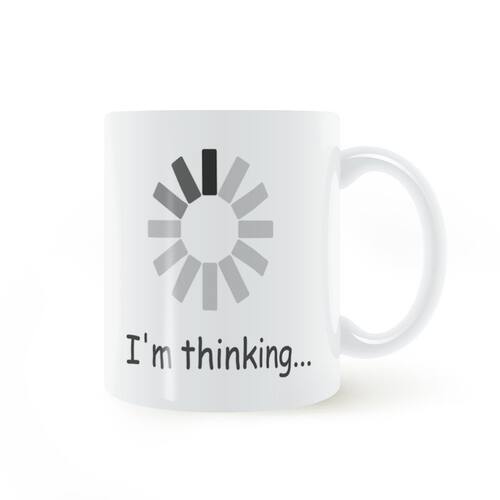 I_m thinking... 正在思考 陶瓷马克杯咖啡杯喝水杯子盖子勺子