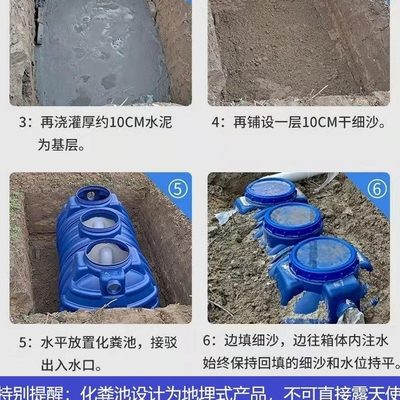 【大厂直销】化粪池隔油池家用三格农村玻璃钢加厚环保PE厕所粪桶