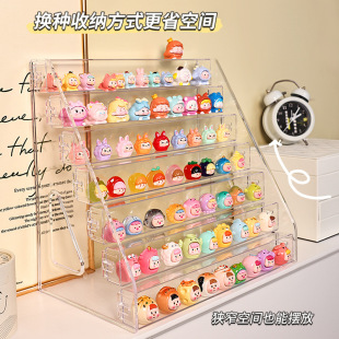 盲盒展示架收纳多层透明阶梯架盲盒玩具卡通摆件陈列架萌粒手办柜