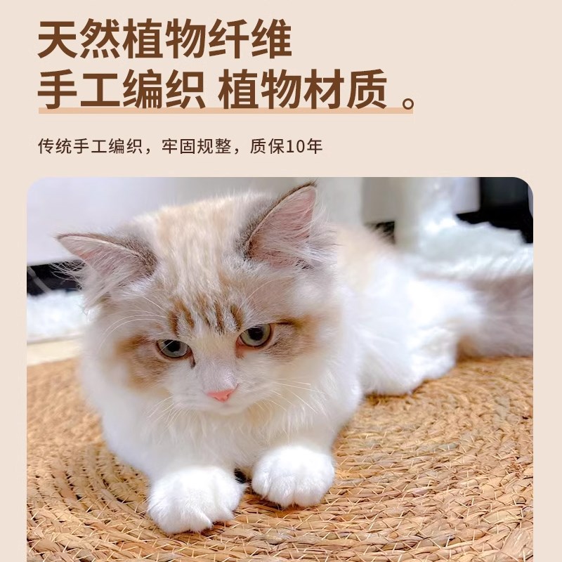 猫抓板耐磨加厚猫窝一体垫猫抓垫C猫蹭痒器猫爪板剑麻草编垫不掉