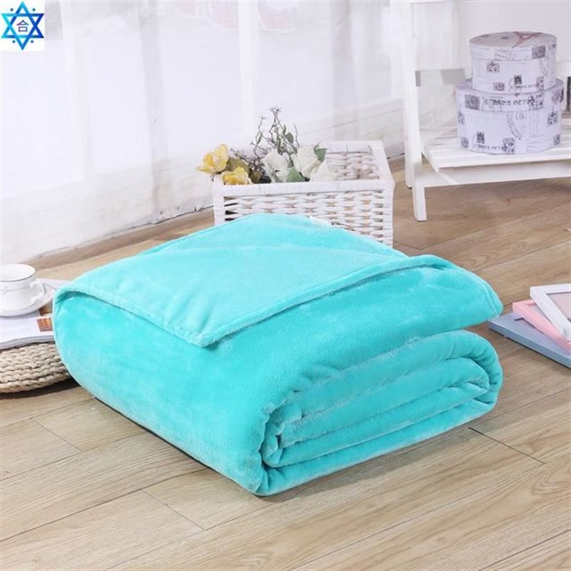 Solid Color Flannel Coral Fzleece Blanket Super Soft Plaid