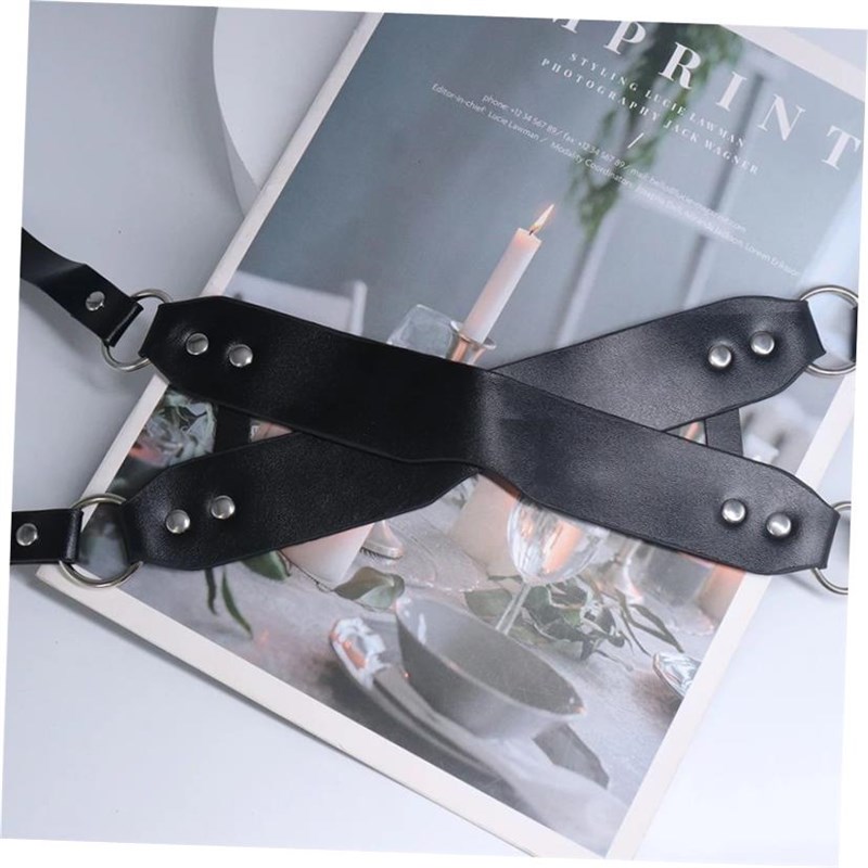 1 PCS Women  Mask Blindfold Cosplay PUM Leather Adjustabl