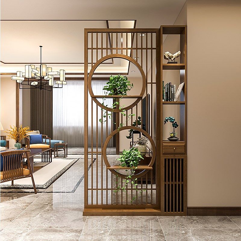 新中式实木屏风隔断客厅玄关柜入户正对E进门遮挡置物2024新款屏,住宅家具,座屏,淘宝优惠券,粉丝福利购,淘宝优惠卷