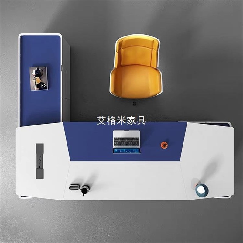 烤漆办公老板桌总裁班台简约现代办公室经理主管办公桌椅组合