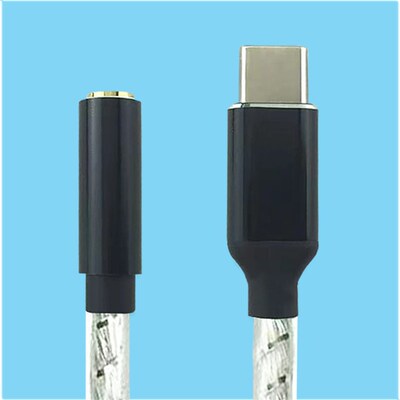 AUX镀银转接线Type C转3.5mm数字解码音频线32位384kHz DAC转接头