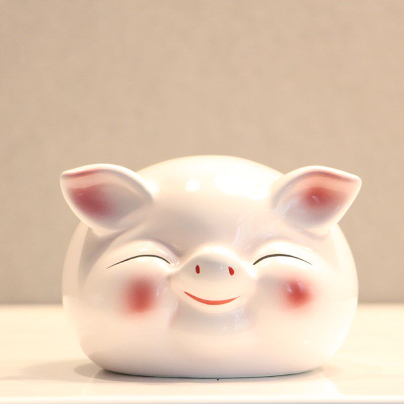 陶瓷招财生肖猪存钱罐家居开业礼品摆件儿童创意储钱罐储蓄罐小号