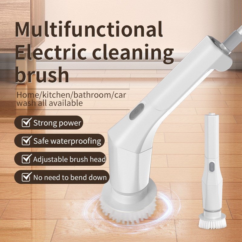 现货电动清洁刷家用多功能浴室厕所地刷无线清洁机旋转地板刷