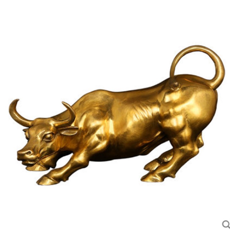 2019年福运铜器华尔街铜牛摆件工艺品前程如意生肖牛