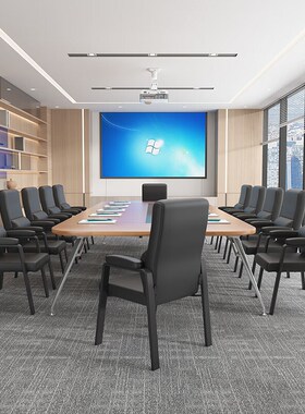 奈办公椅电脑椅书房椅四角椅皮质办公椅麻将椅会议职员椅黑色椅