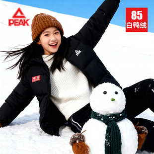 匹克童装女童羽绒服2025冬季新款儿童保暖外套大童冬款加厚面包服