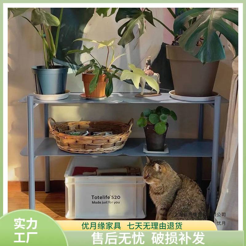 双层搁板置物架落地客厅北欧杂物书架家用转角卧室阳台收纳花架子