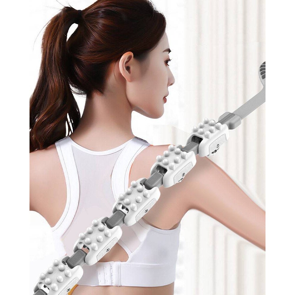 拉背条按摩器肩颈椎背部疏通经络滚珠後背手动滚轮不求人按摩神器