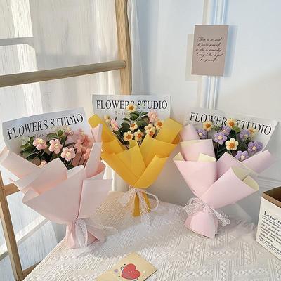 精美仿真花朵毛绒花束520母亲节永生花礼品套装送闺蜜手捧花