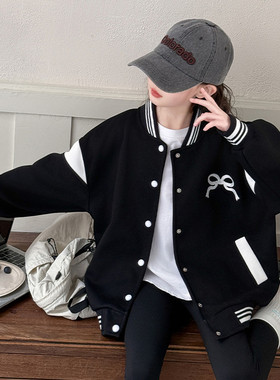 女童外套加绒加厚秋冬2025新款女孩开衫上衣中大童夹克儿童棒球服