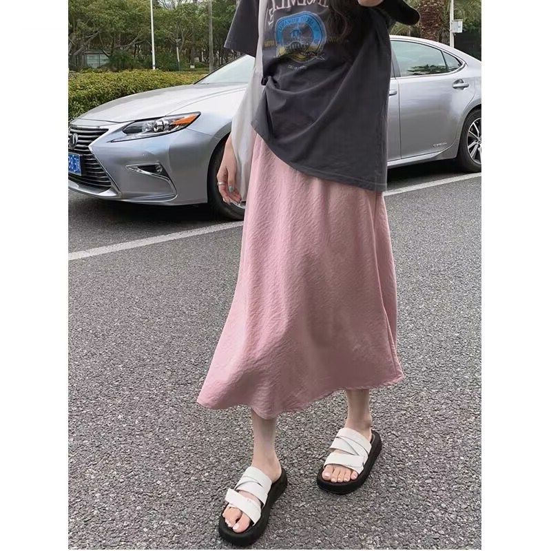 孕妇粉色a字半身裙女夏季垂坠感缎面褶皱醋酸长裙时尚中长款裙子,孕妇装/孕产妇用品/营养,半身裙,淘宝优惠券,粉丝福利购,淘宝优惠卷