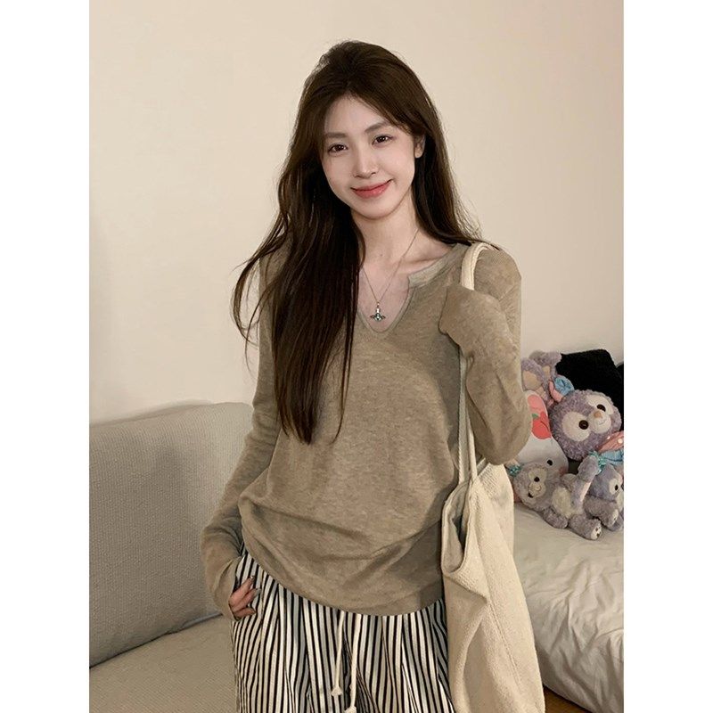 哺乳上衣秋季软糯宽松V领长袖T恤产后辣妈款外出显瘦喂奶期打底衫,孕妇装/孕产妇用品/营养,家居服上装,淘宝优惠券,粉丝福利购,淘宝优惠卷