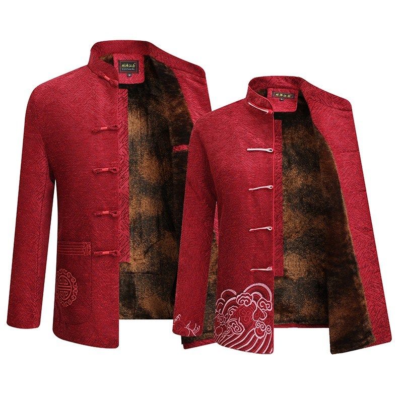 情侣唐装男棉袄中老年人爸爸结婚礼服爷爷冬装老人加绒加厚棉衣服,男装,唐装,淘宝优惠券,粉丝福利购,淘宝优惠卷