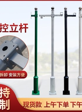 监控立杆户外3/3.5/4米室外小区黑灰色支架立柱厂家摄像机监控杆