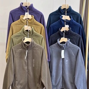 日单U 2023秋冬保暖防风纯色摇粒绒立领拉链茄克外套女 缘货