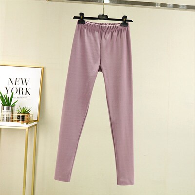 德绒保暖打底裤女士秋冬无痕纯棉F长裤加绒加厚内穿修身秋裤