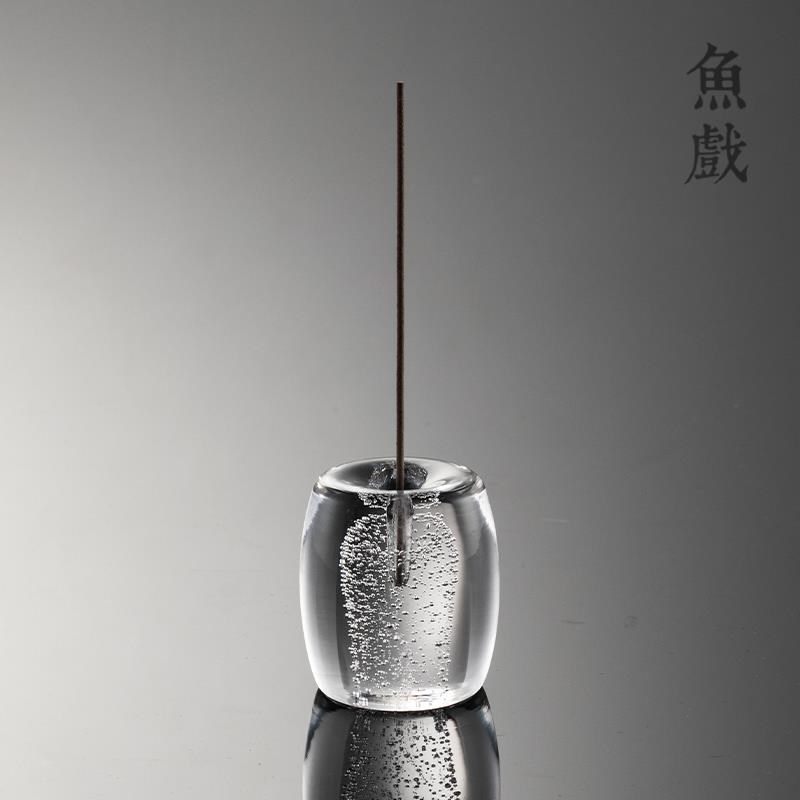 琉璃盖置b紫砂茶壶盖托功夫茶具配件水晶玻璃摆件日式禅意茶道香