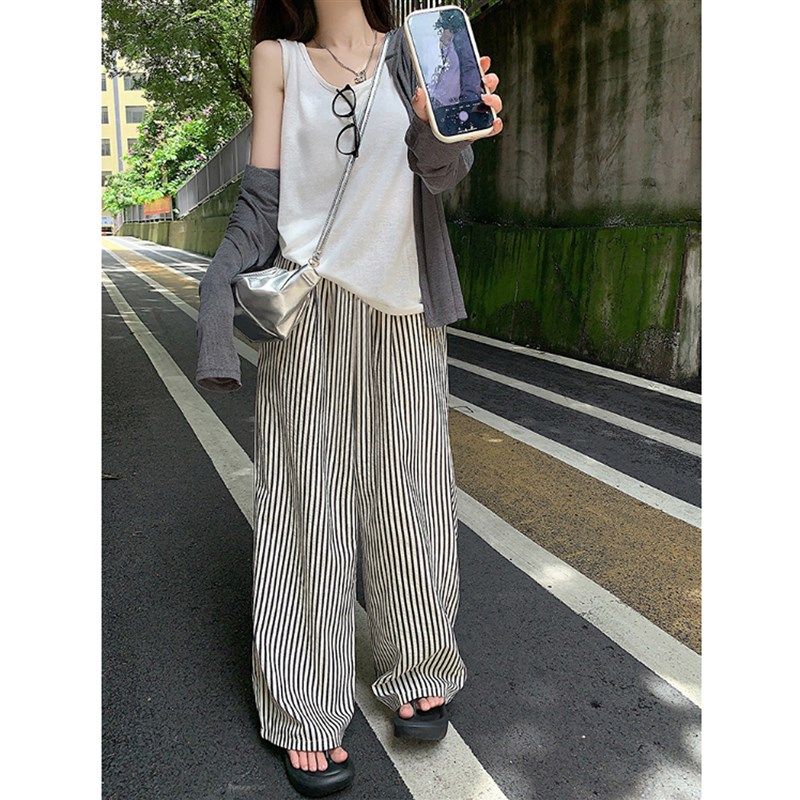 孕妇黑白条纹阔腿裤夏季薄款外穿宽松显瘦直筒休闲长裤慵懒遛弯裤,孕妇装/孕产妇用品/营养,孕妇休闲裤,淘宝优惠券,粉丝福利购,淘宝优惠卷