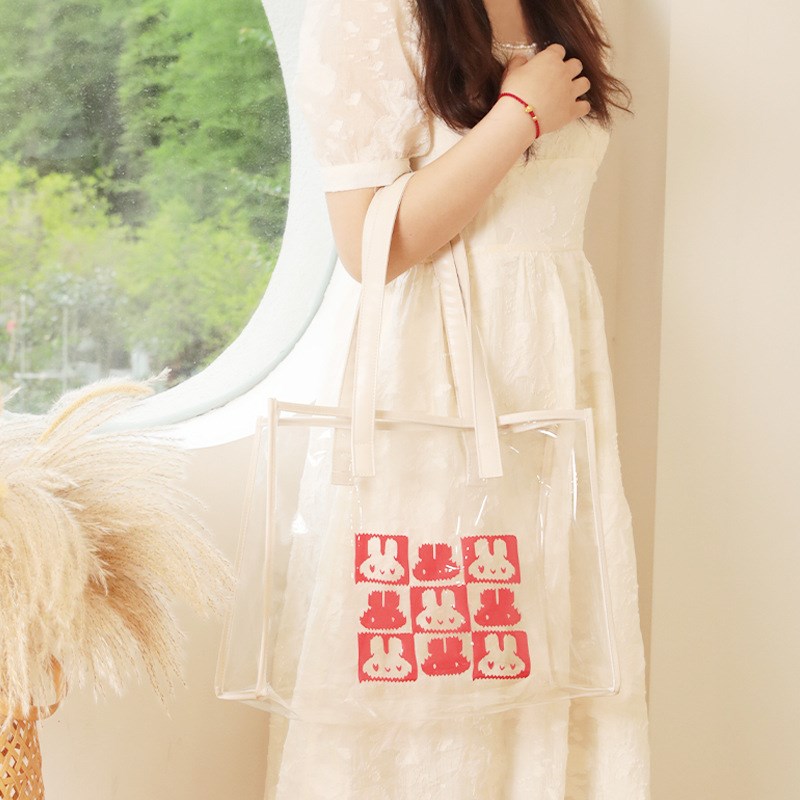 夏日新款沙滩包手提包防水加厚pvcF果冻包挎包多功能旅行收纳包