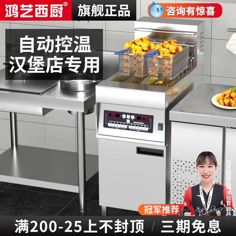 油炸锅商用大容量电炸炉立式控温电炸锅电脑版全自动升降油锅专用