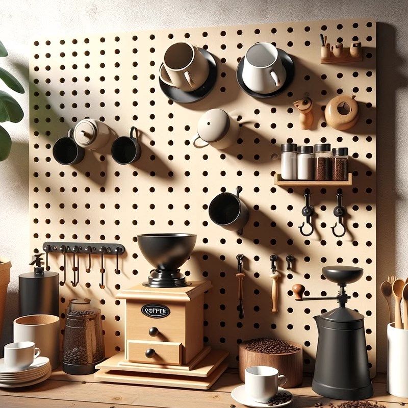 木工小舅 家庭咖啡角布置洞洞板装饰 创意收纳咖啡器具上墙置物架,住宅家具,搁板/置物架/家用陈列架,淘宝优惠券,粉丝福利购,淘宝优惠卷