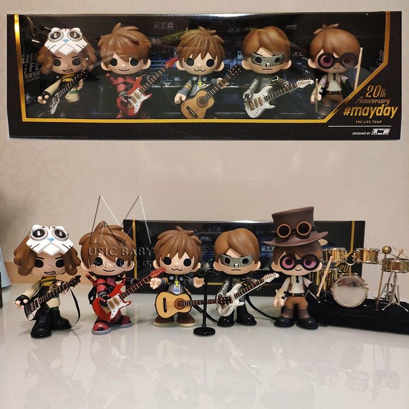 五月天架子鼓模型电吉他电贝斯吉他小摆件含防尘罩五月天乐队正品