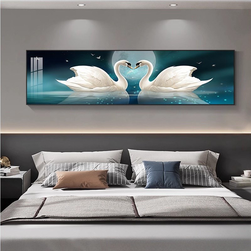 卧室装饰画床头挂画现代简约轻奢酒店墙画客厅背景墙主卧房间壁画