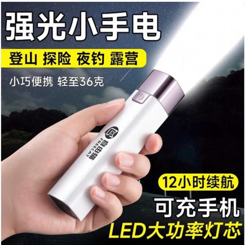 德国手电筒强光可充电小便携v学生宿舍专用儿童不伤眼防水户外led