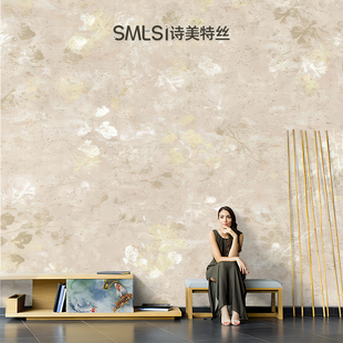 油画法式轻奢碎花墙布高级感奶油风壁纸美卧室客厅电视背景墙装饰