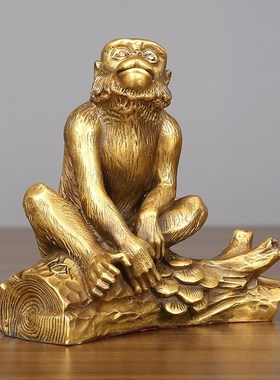 铜猴子摆件十二生肖猴工艺品办公桌客厅摆设家居装饰品开业礼品