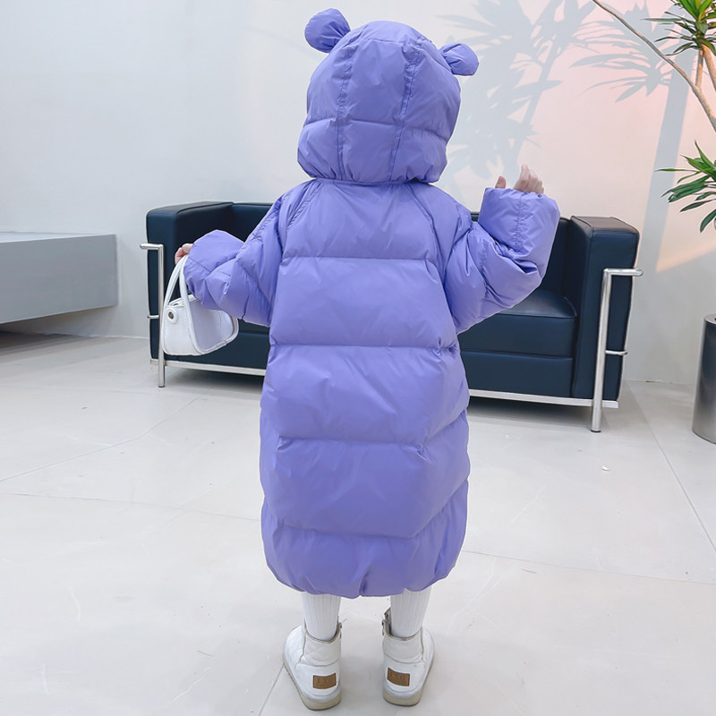 儿童羽绒服中长款过膝女童男童宝宝秋冬韩版外套小童大童加厚冬装
