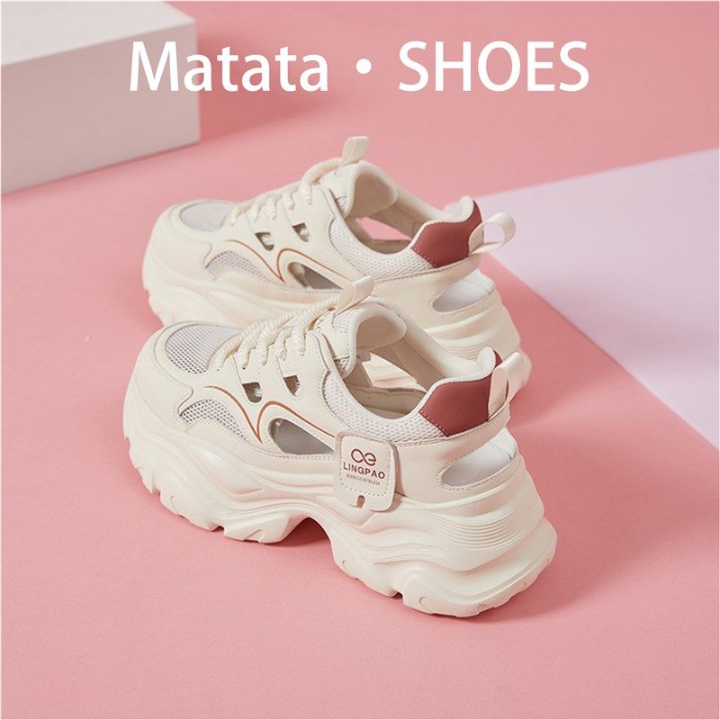 网面透气运d动凉鞋女厚底增高2025夏季新款镂空透气老爹鞋洞洞女,女鞋,时尚休闲鞋,淘宝优惠券,粉丝福利购,淘宝优惠卷