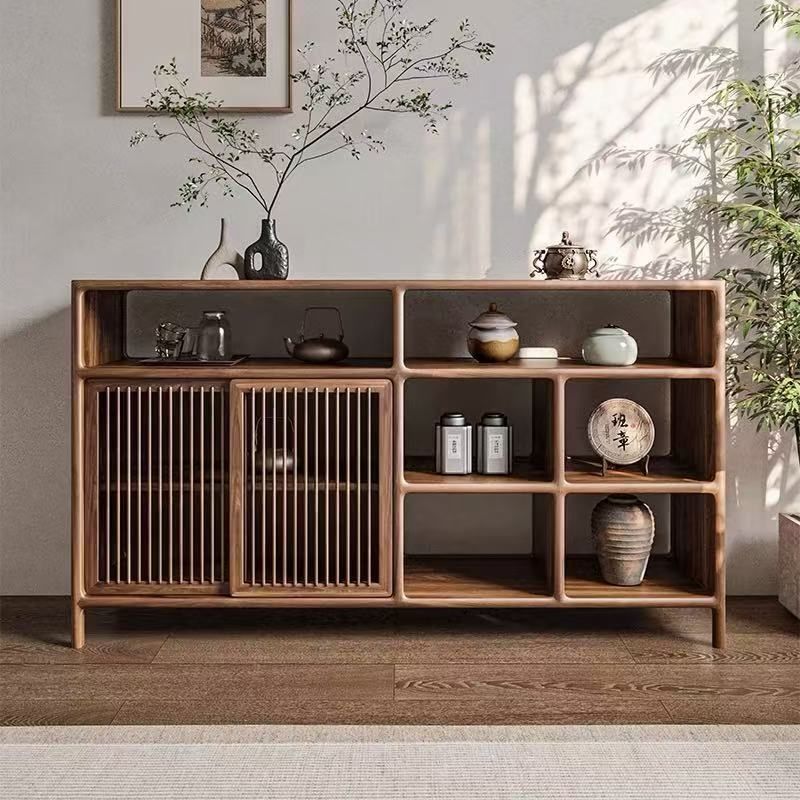 新中式实木储物柜茶矮柜茶v柜边柜北美黑胡桃储藏柜杂物柜茶水柜,住宅家具,餐边柜,淘宝优惠券,粉丝福利购,淘宝优惠卷