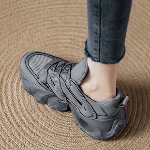 女夏季 透气2t025新款 网面老爹鞋 薄款 增高女 网红爆款 镂空运动凉鞋